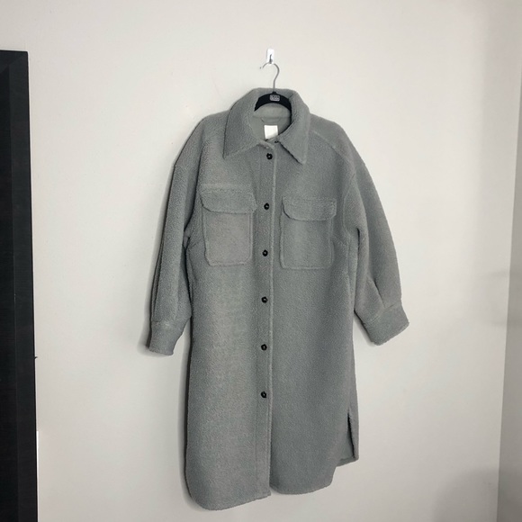 H&M 2020 SHEARLING TEDDY BEAR 🧸 SHACKET - Picture 6 of 16